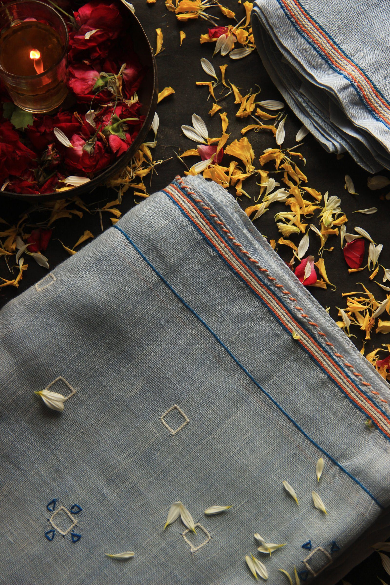 Sky Blue Sari - Image 3