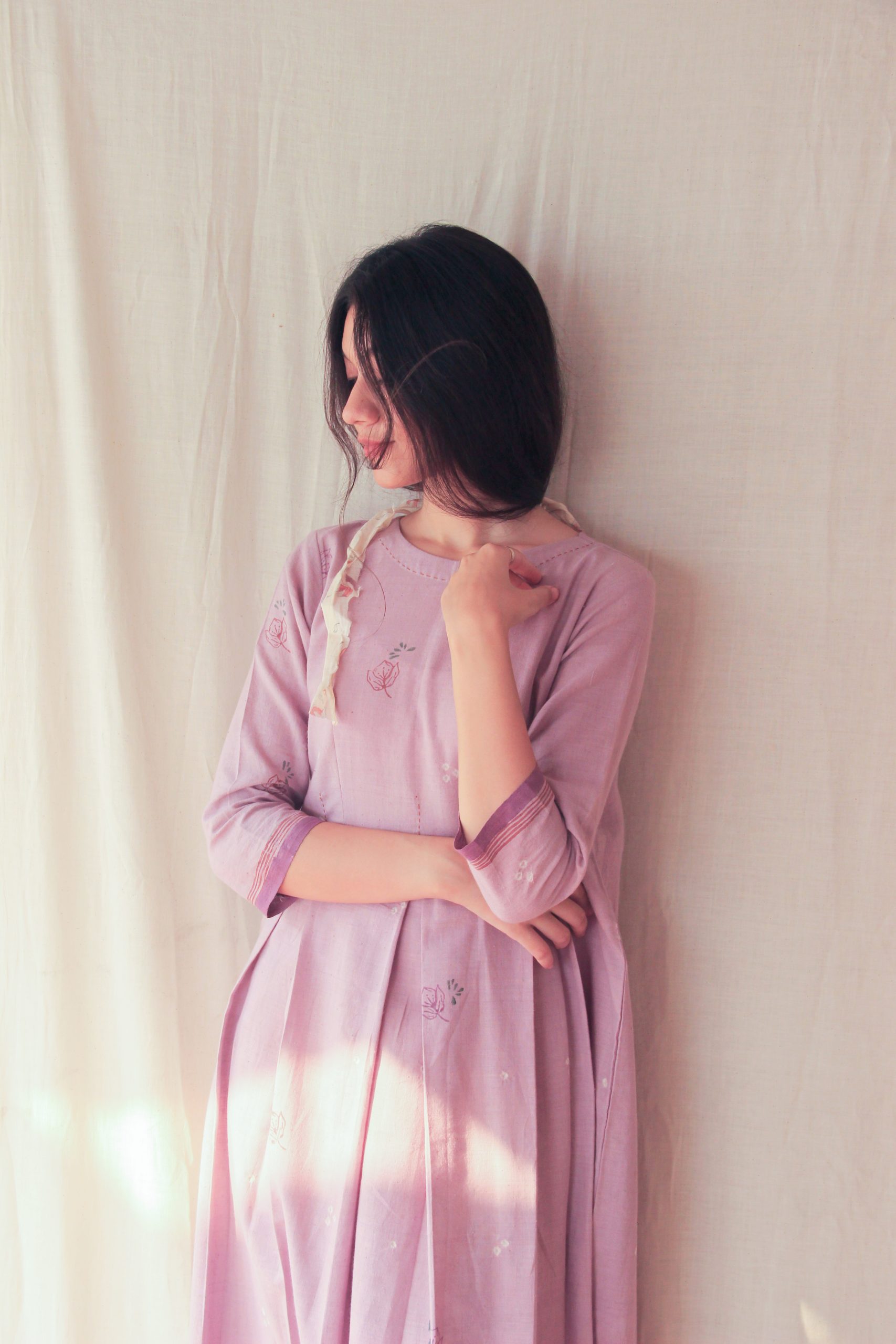 lilac khadi dress