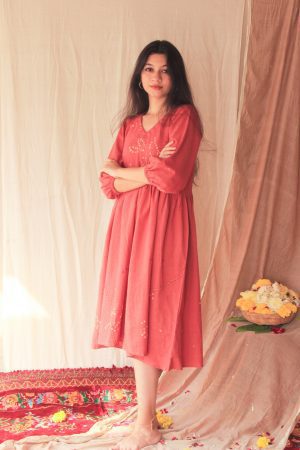 brown cotton dress