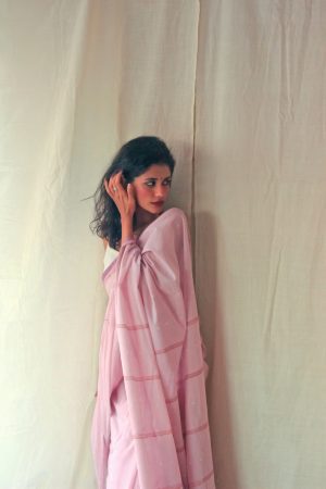 lilac bandhej saree