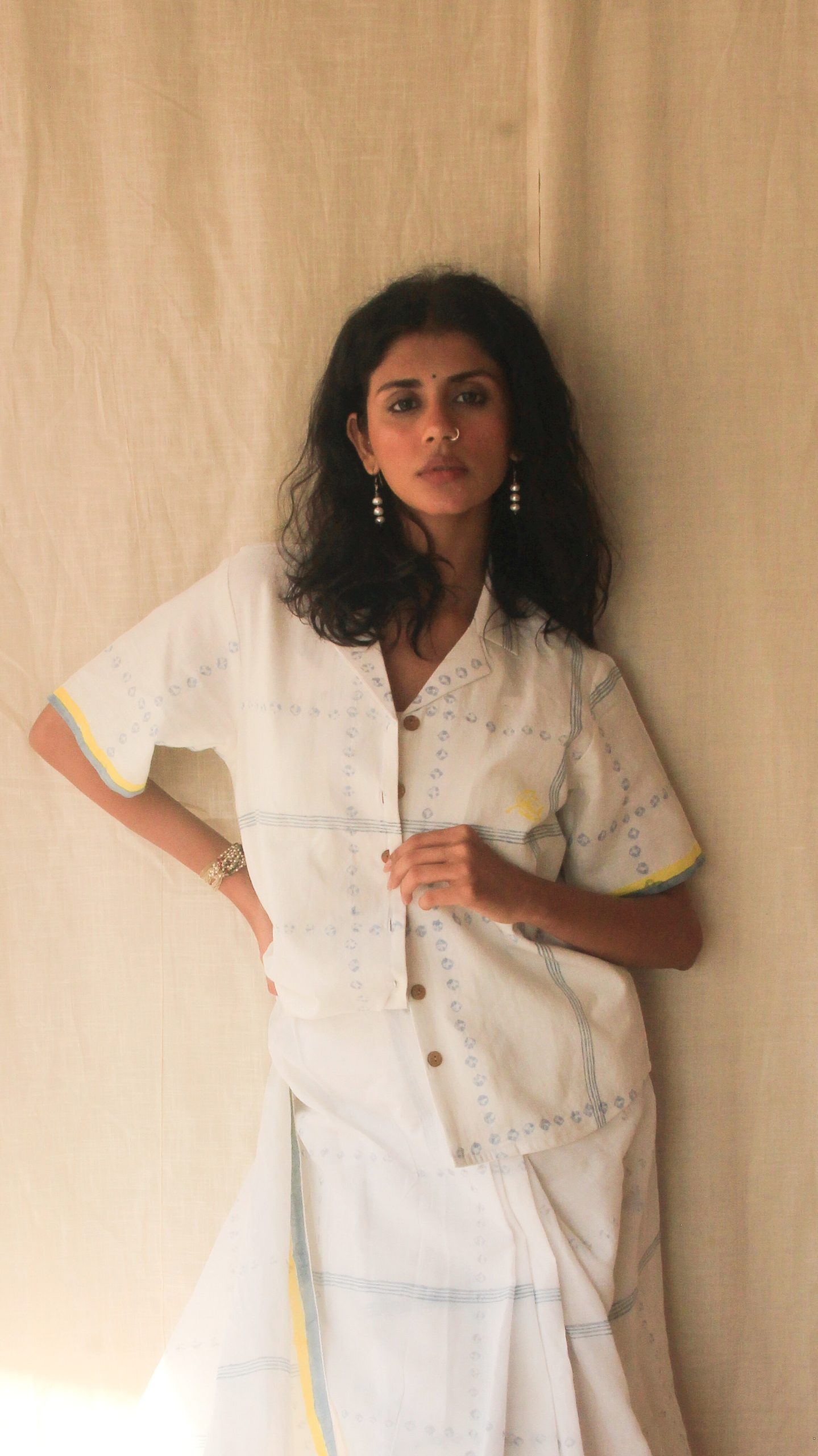 urmi white cotton shirt