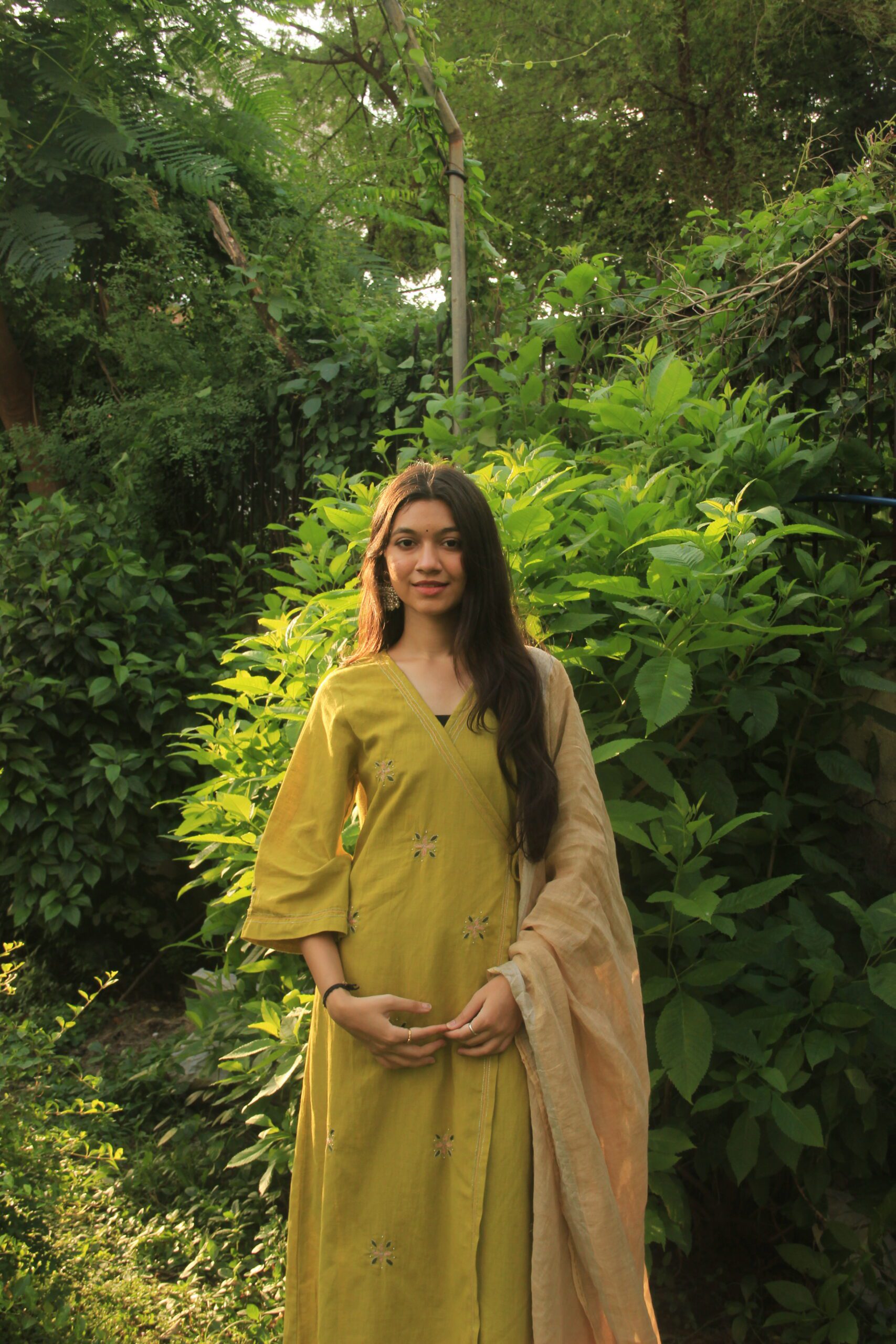 Kumud Green Angrakha Kurta Set - Image 2