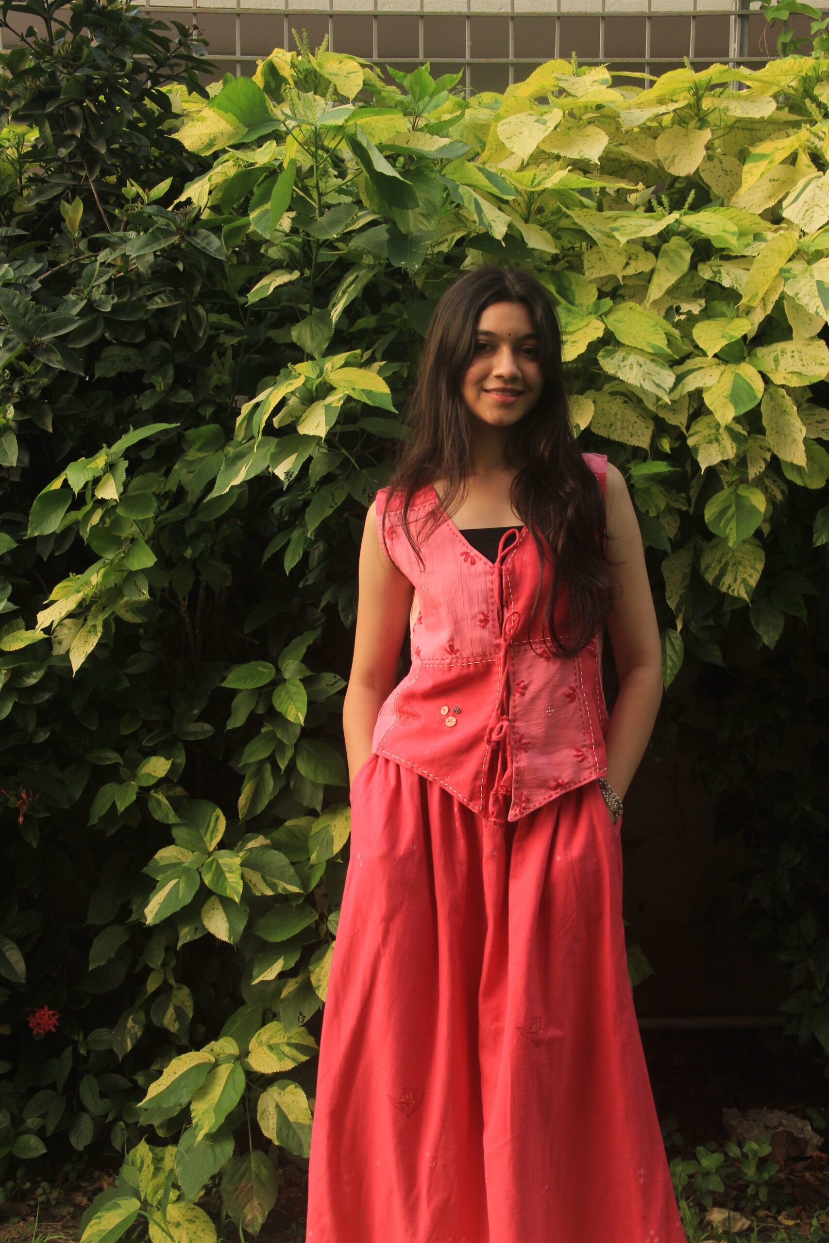 French Rose Vest and Maxi Skirt Set - Image 2