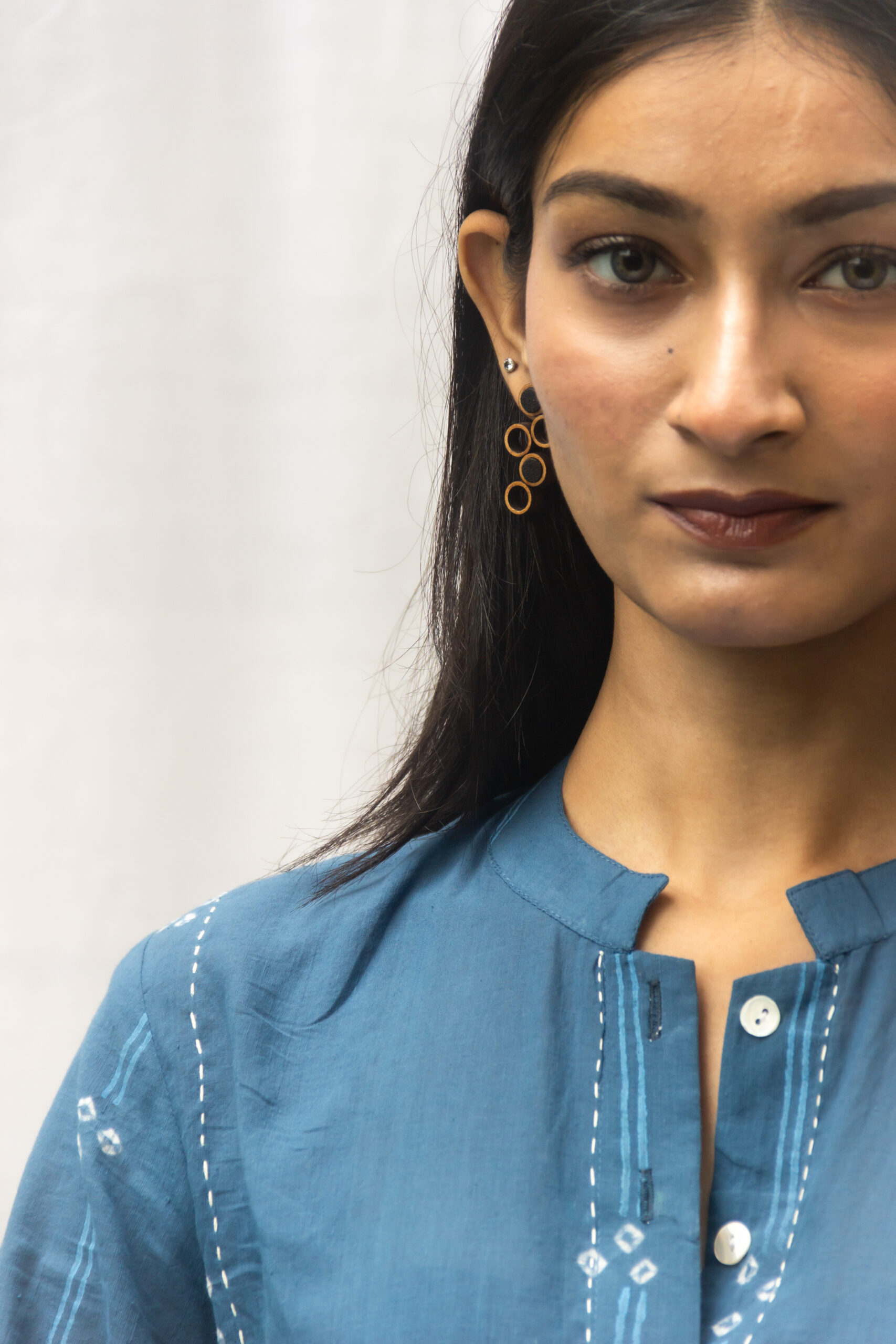 blue cotton linen co-ord set