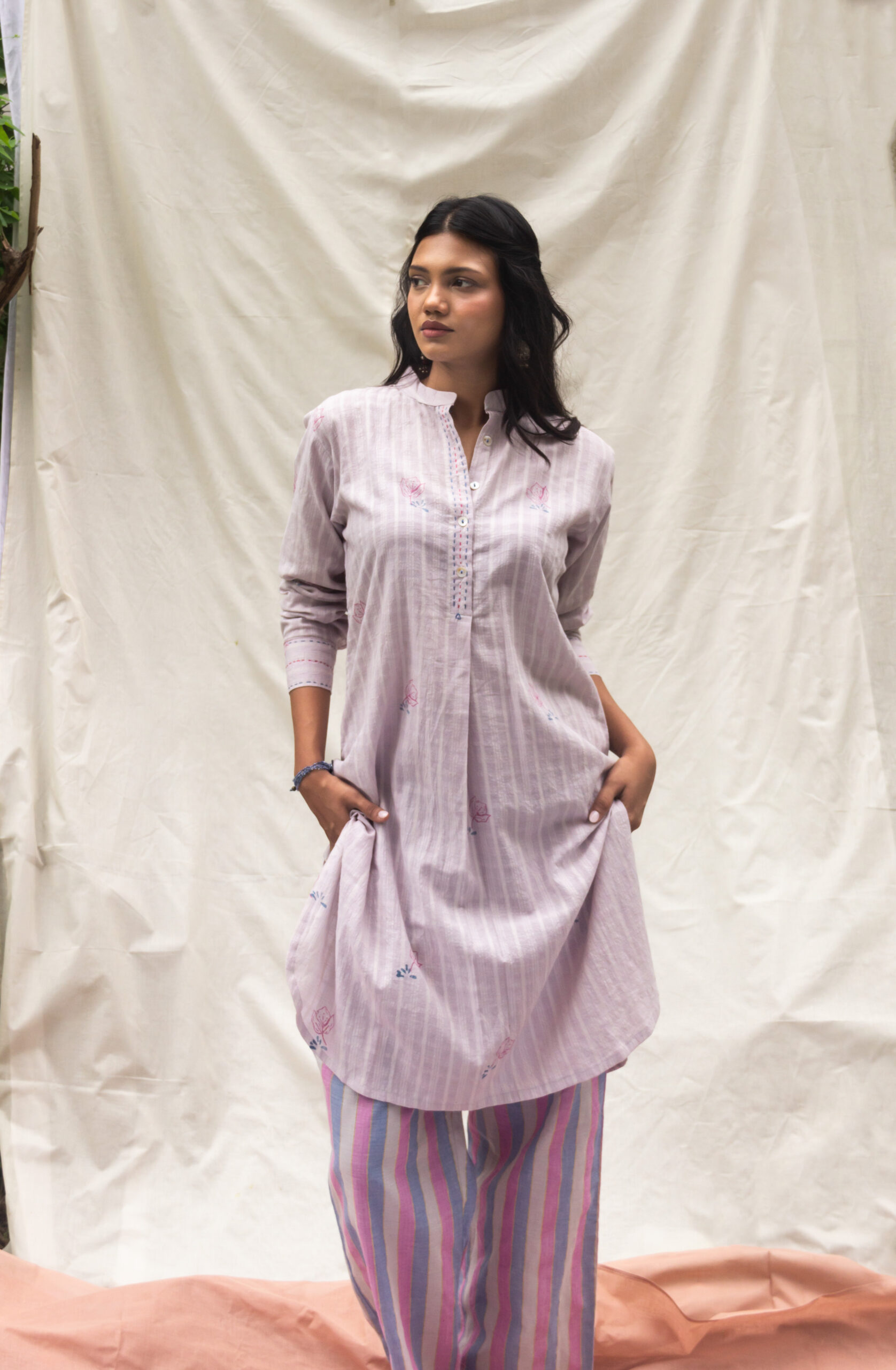 Pearl Sky Handloom Cotton Co-ord Set - Image 2