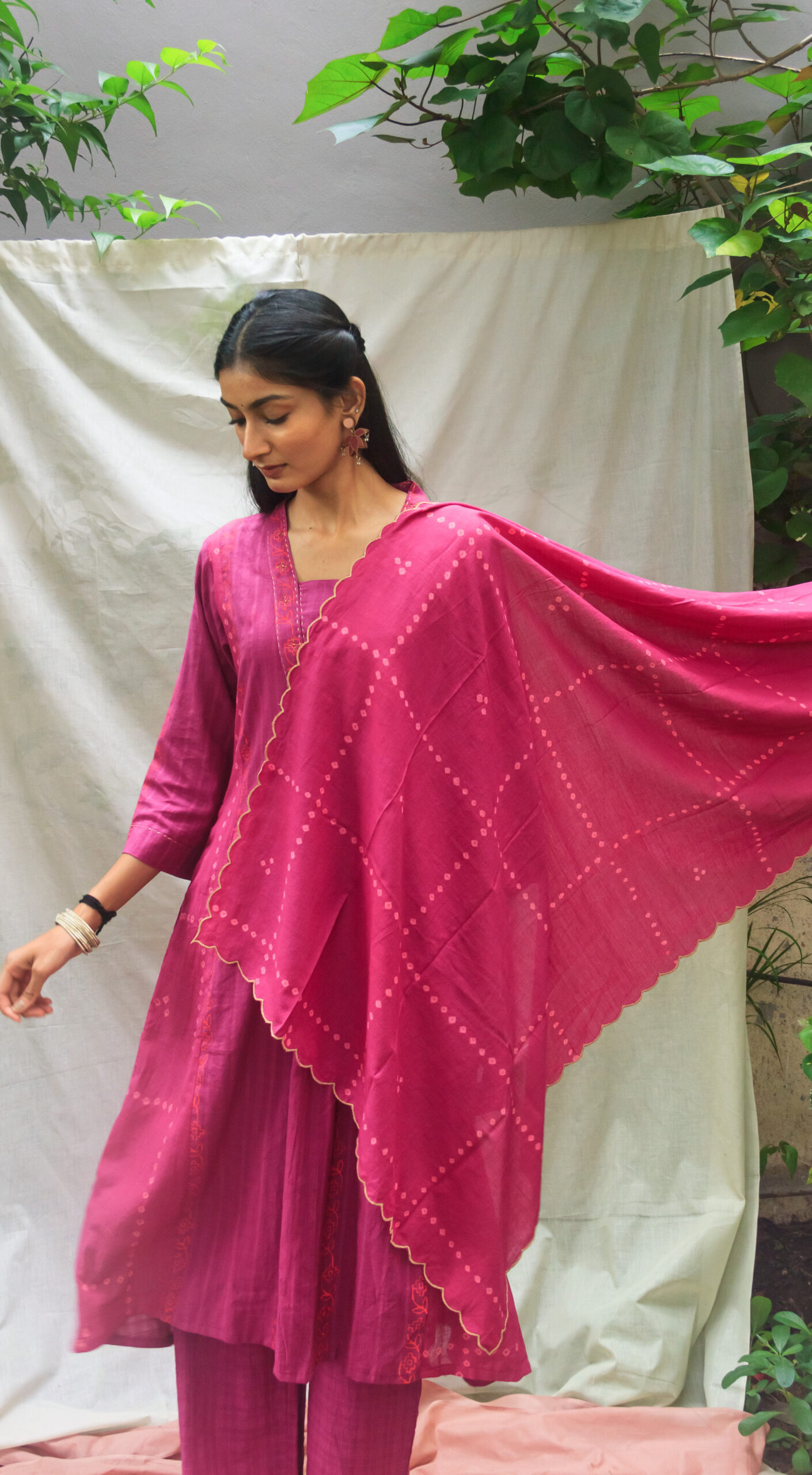 purple kurta set