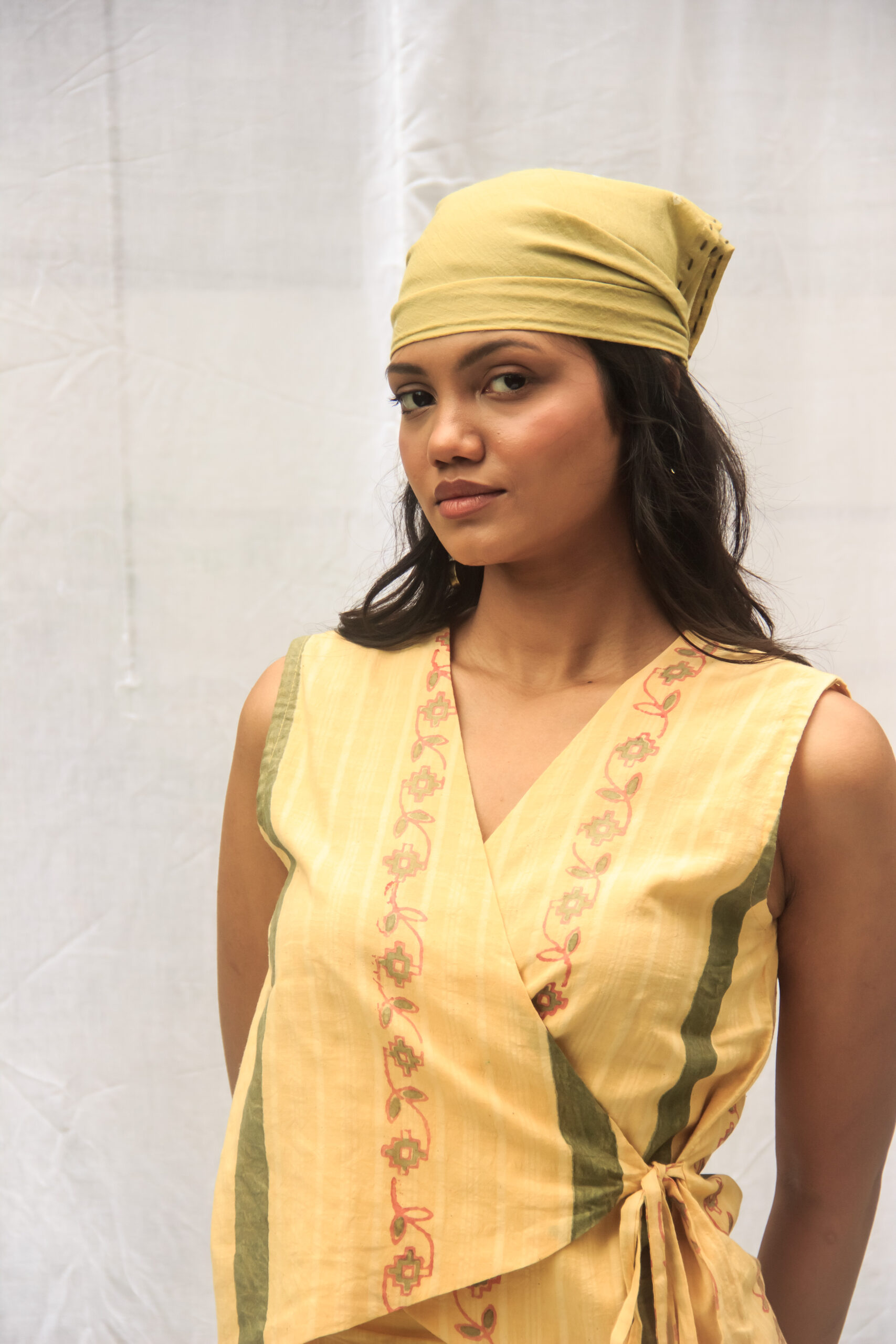 yellow dawn wrap top