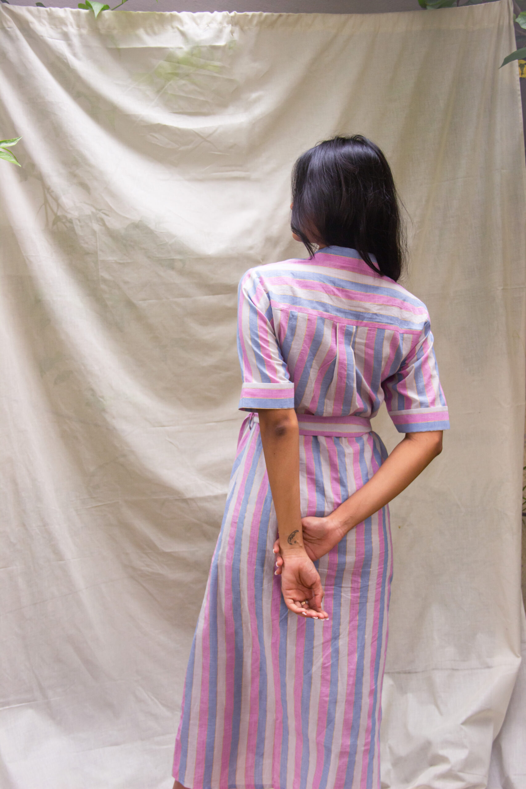 Blue Hour Cotton Stripes Dress - Image 4